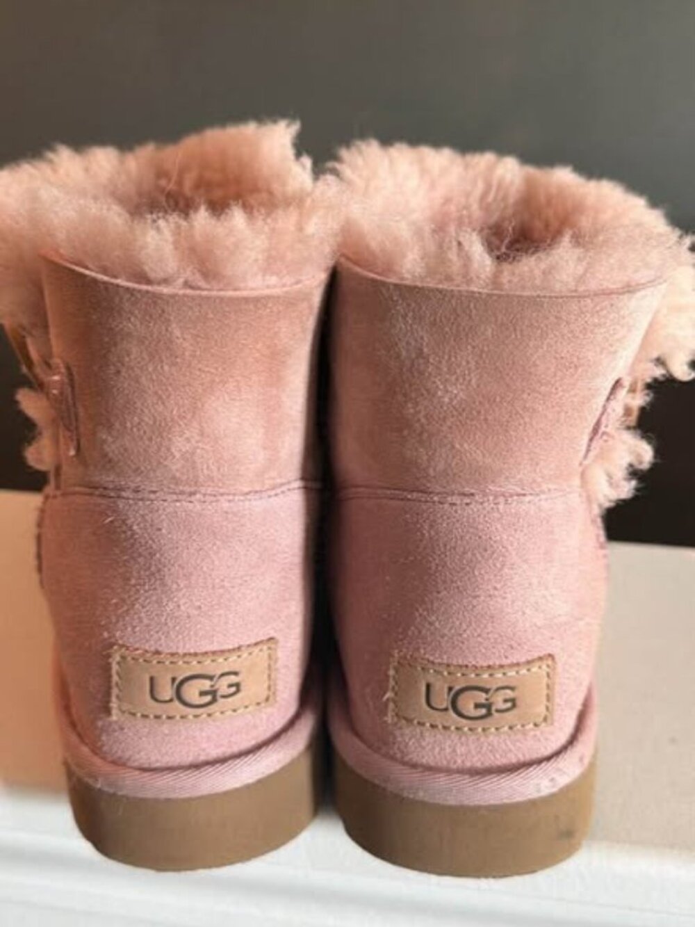 UGG-Style Pink Blush Suede Shearling Lined Ankle Boots | Women’s